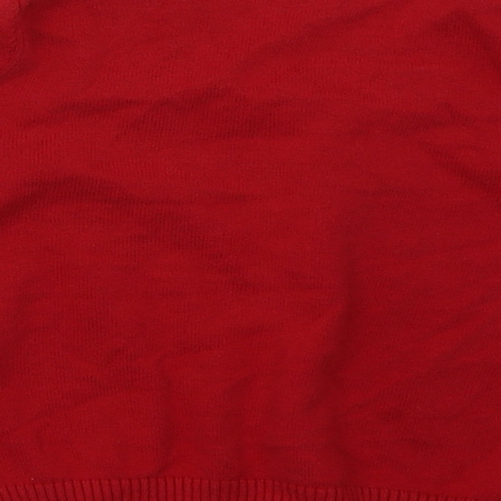 sainsburys Girls Red V-Neck  Cotton Cardigan Jumper Size 4 Years  Button - School Wear