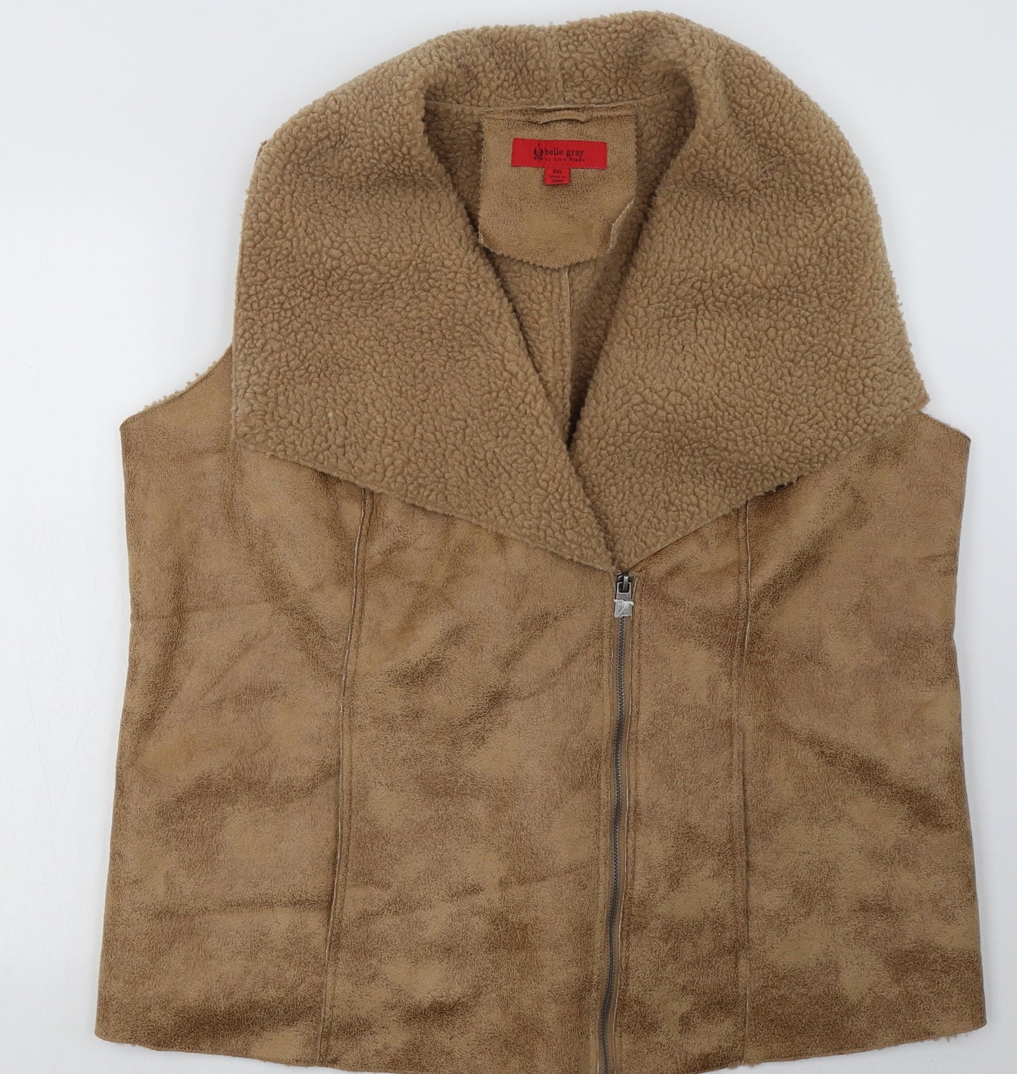 belle gray Womens Brown   Gilet Jacket Size L  Zip