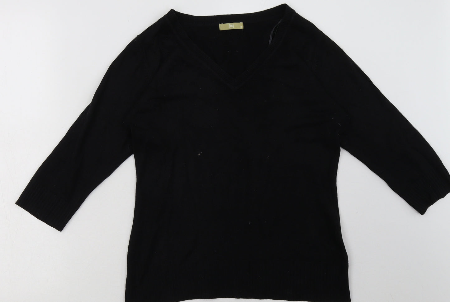 sainsburys Womens Black  Acrylic Pullover Sweatshirt Size 8  Pullover