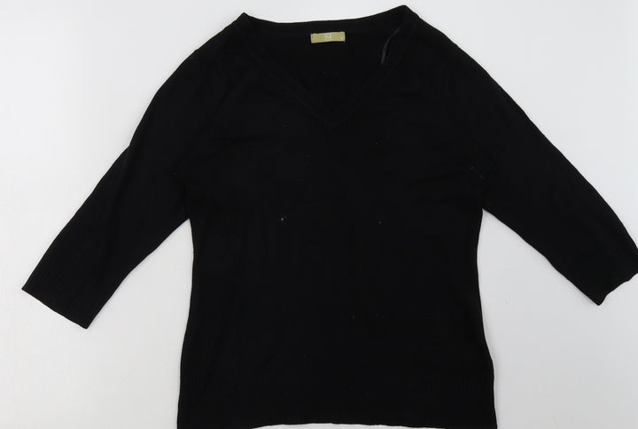 sainsburys Womens Black Acrylic Pullover Sweatshirt Size 8 Pullover