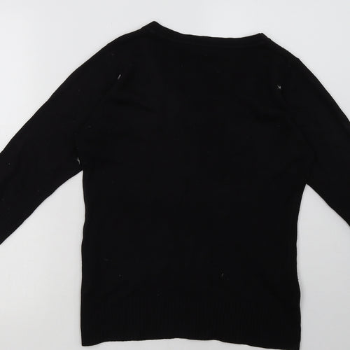 sainsburys Womens Black  Acrylic Pullover Sweatshirt Size 8  Pullover