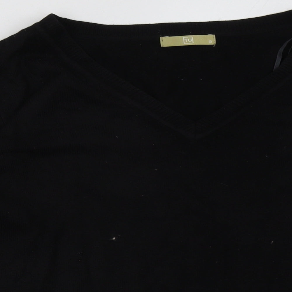 sainsburys Womens Black  Acrylic Pullover Sweatshirt Size 8  Pullover