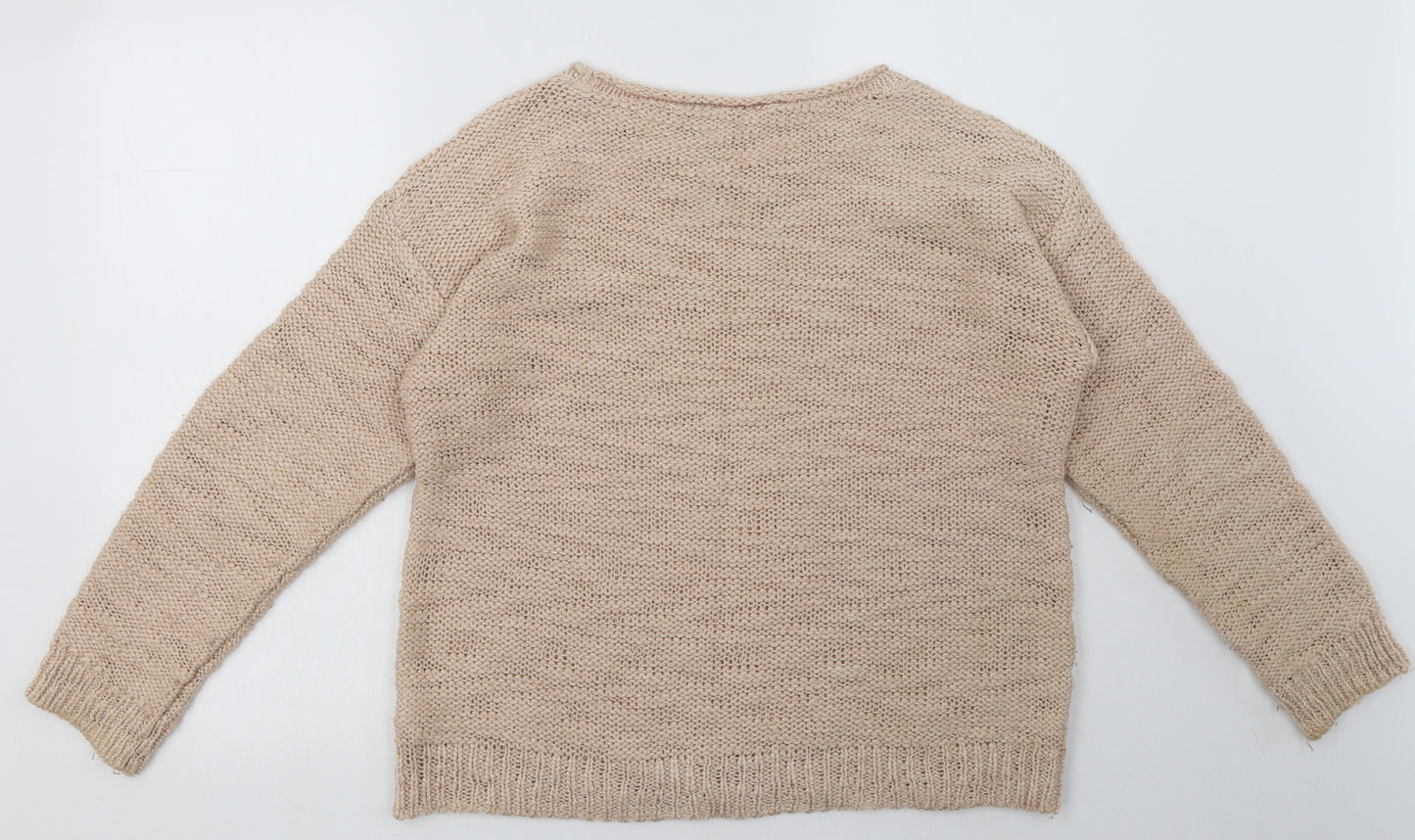 Dorothy Perkins Womens Beige  Acrylic Pullover Sweatshirt Size 14  Pullover