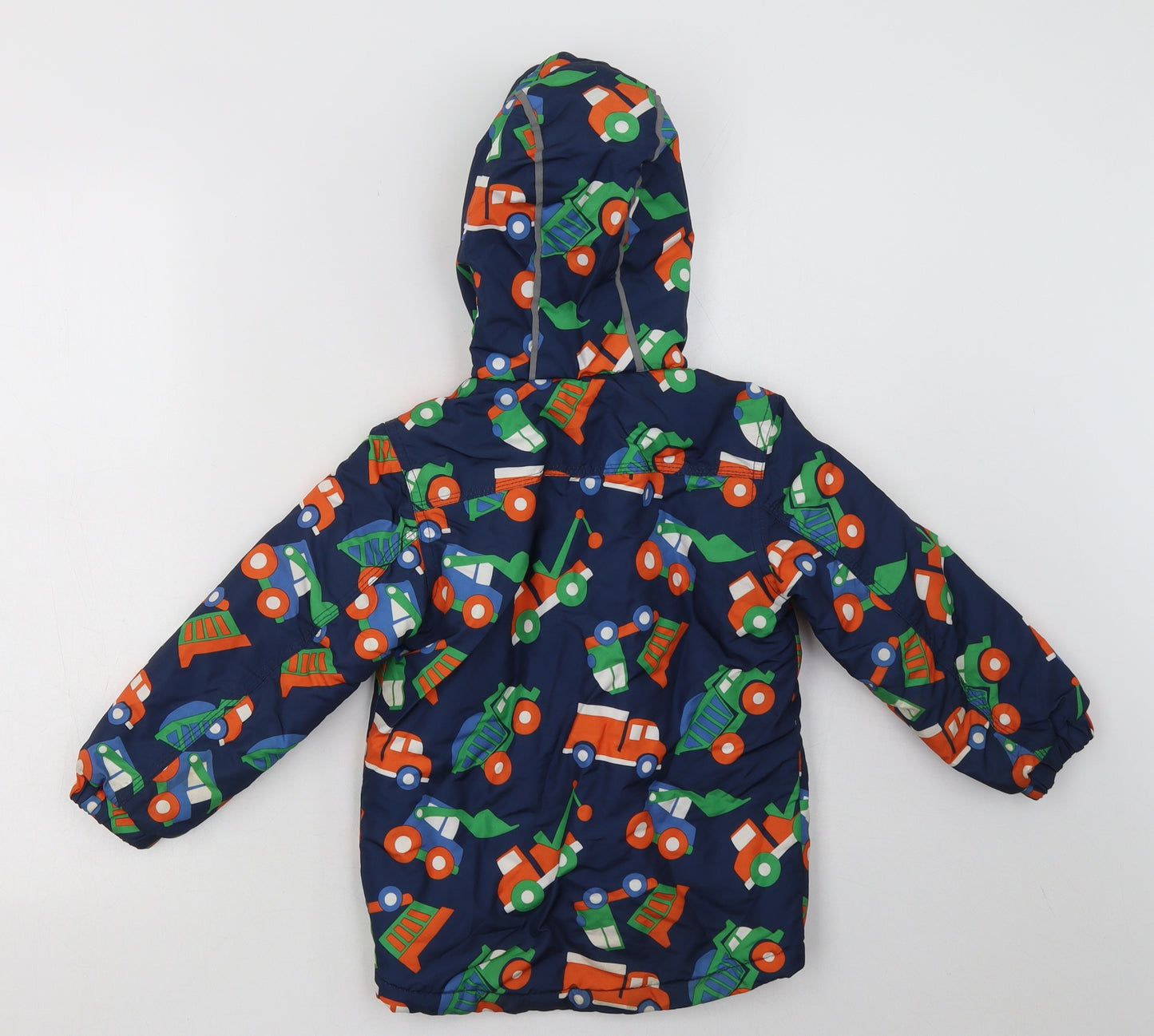 George Boys Blue Geometric  Basic Coat Coat Size 3-4 Years  Zip - Trucks