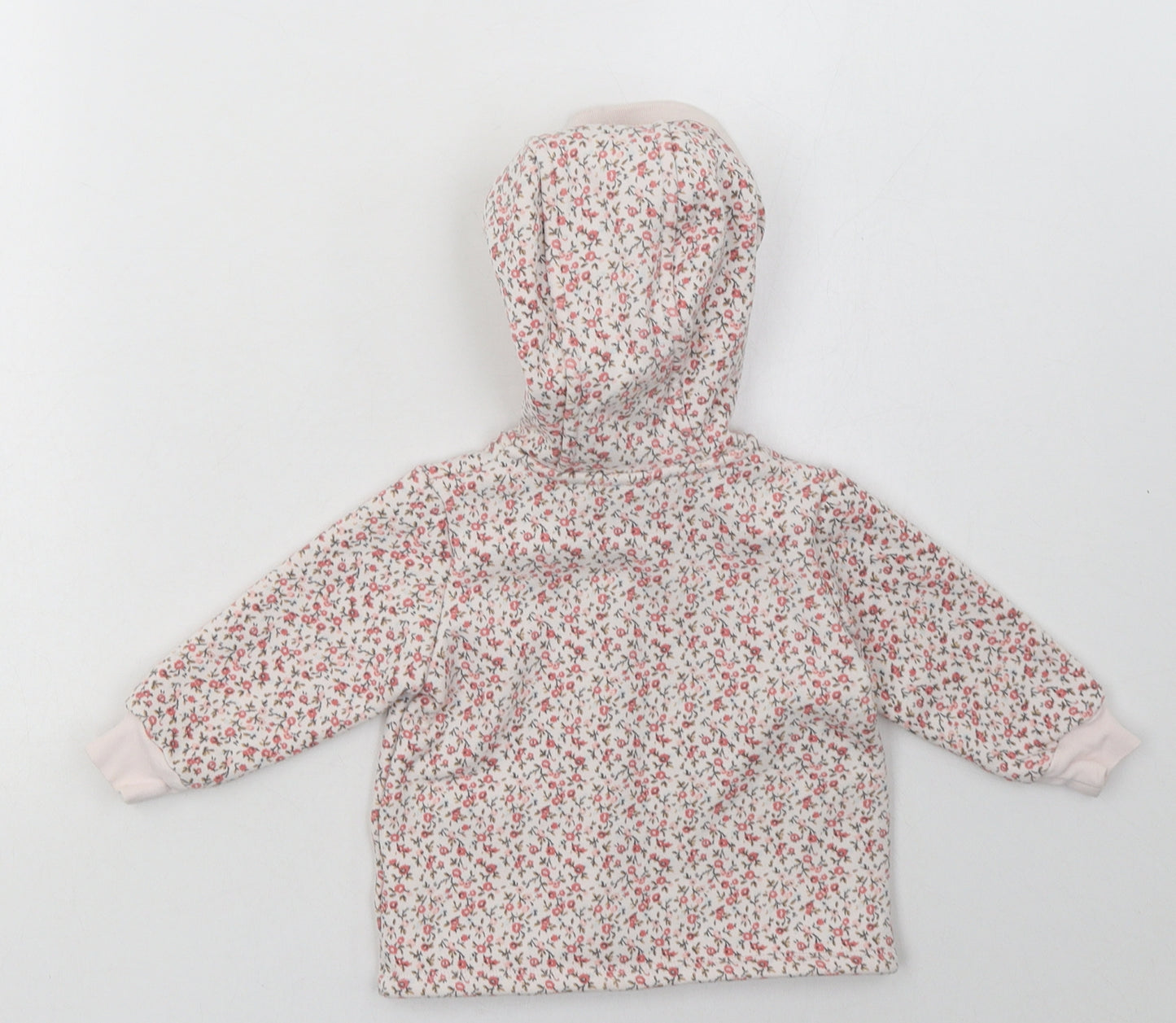 NEXT Girls Pink Floral  Basic Jacket Jacket Size 6-9 Months   Buckle