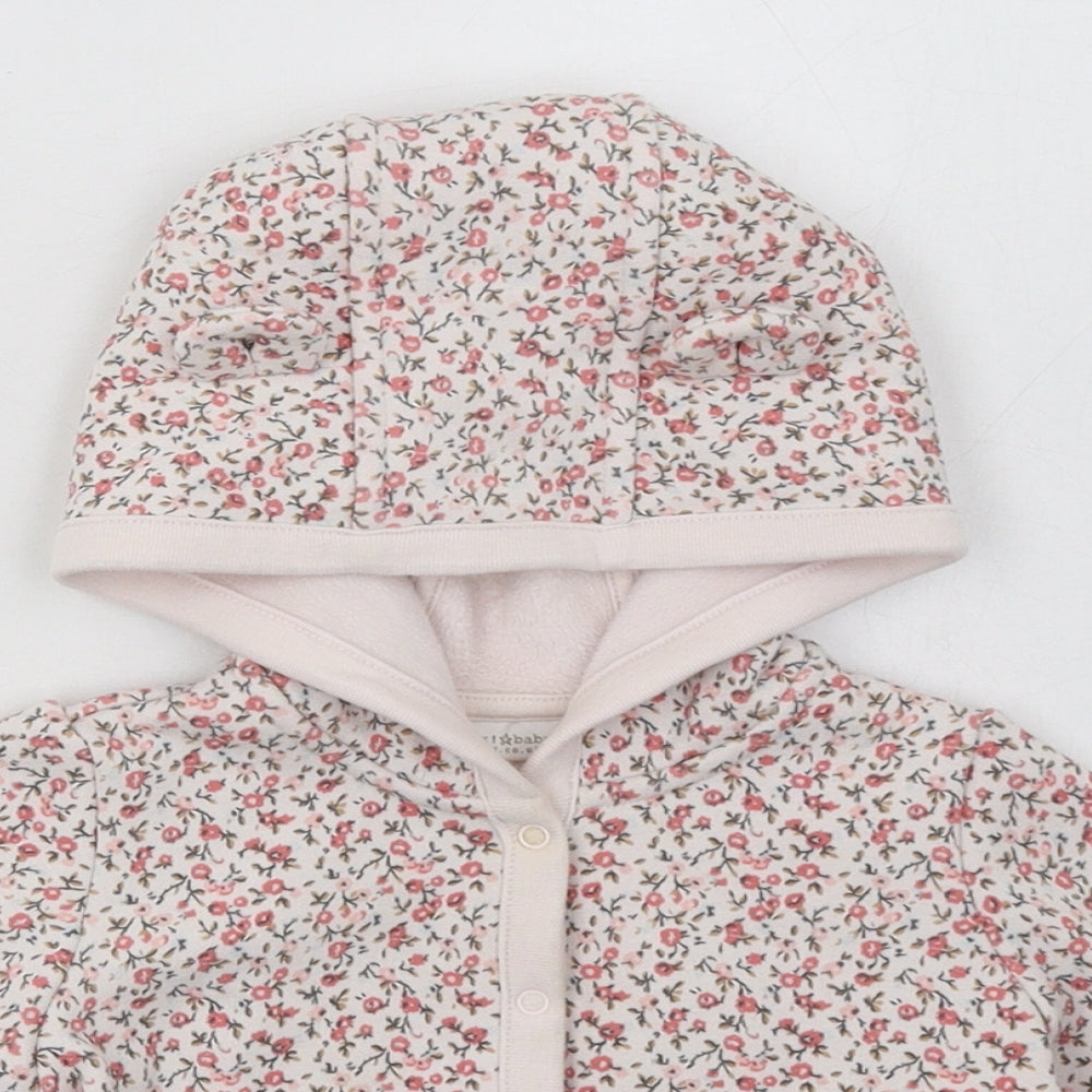 NEXT Girls Pink Floral  Basic Jacket Jacket Size 6-9 Months   Buckle
