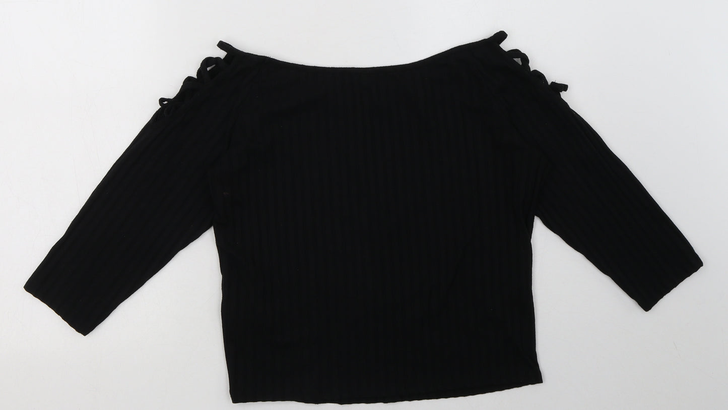 Primark Womens Black  Polyester Pullover Sweatshirt Size 16  Pullover
