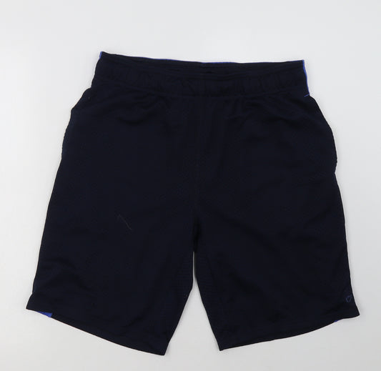 gao Mens Blue  Polyester Sweat Shorts Size S L10 in Regular Tie
