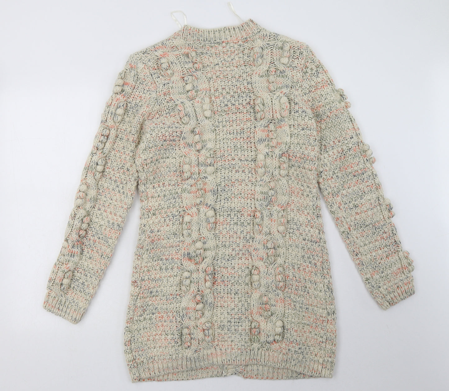 Matalan Womens Beige V-Neck  Wool Cardigan Jumper Size 16
