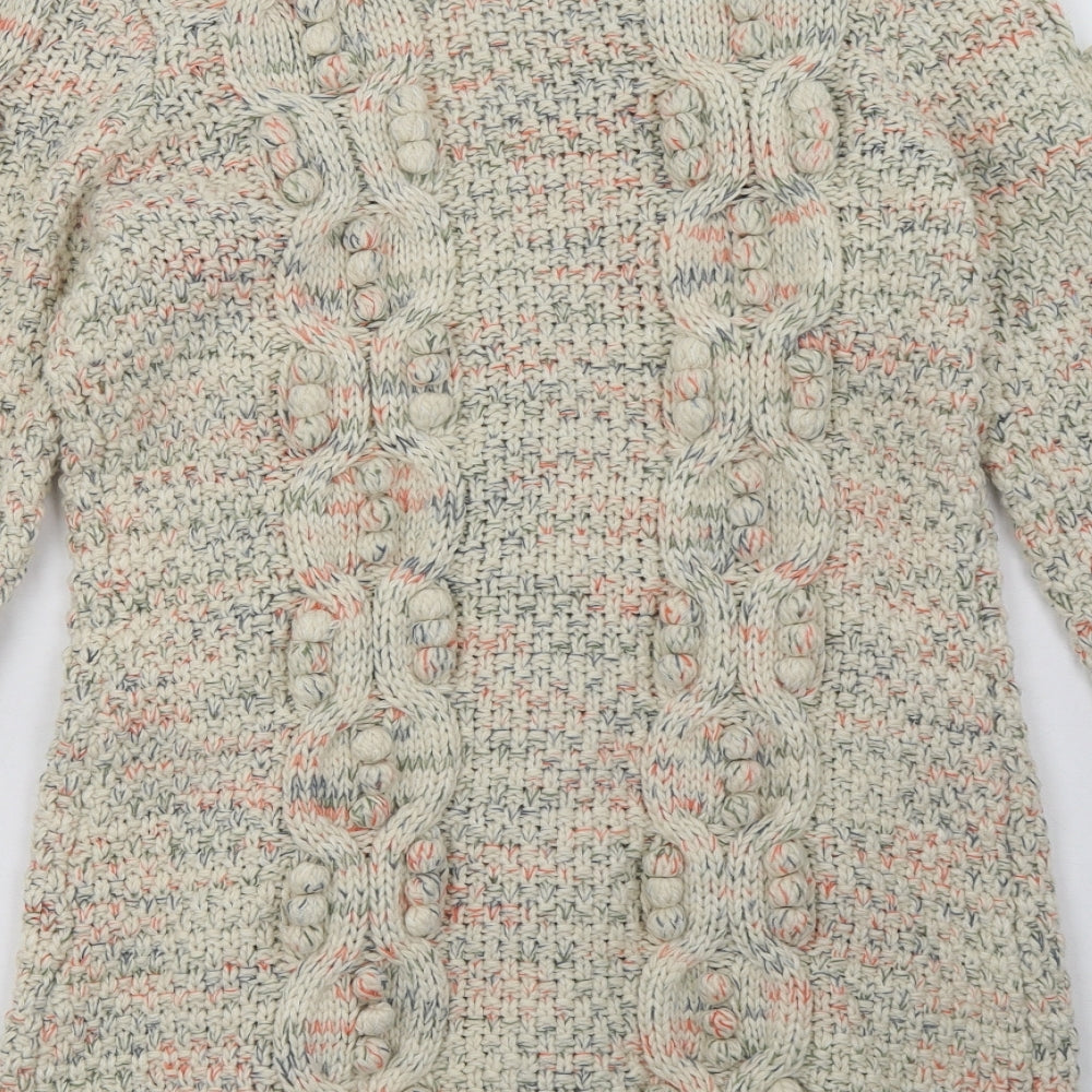 Matalan Womens Beige V-Neck  Wool Cardigan Jumper Size 16