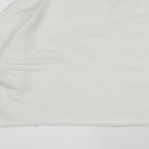 Pull&Bear Womens White  Polyester Pullover Sweatshirt Size S   - Cropped