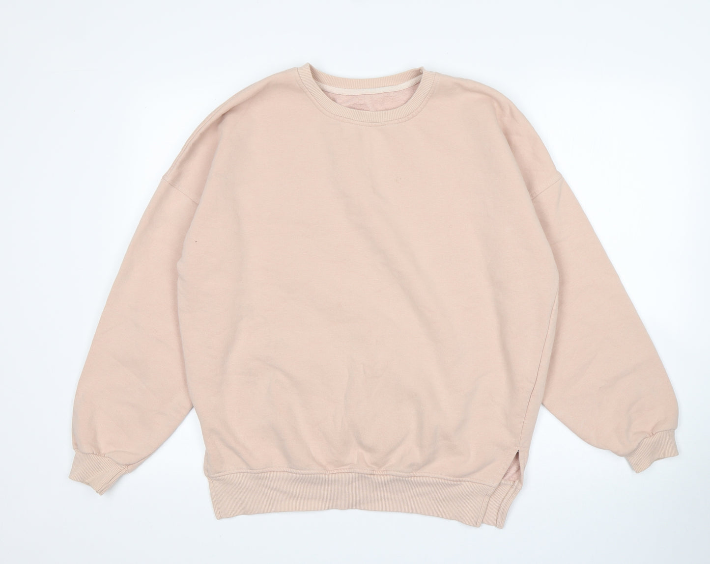New Look Womens Pink  Cotton Pullover Sweatshirt Size 10