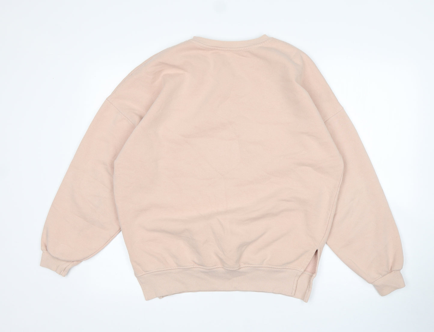 New Look Womens Pink  Cotton Pullover Sweatshirt Size 10