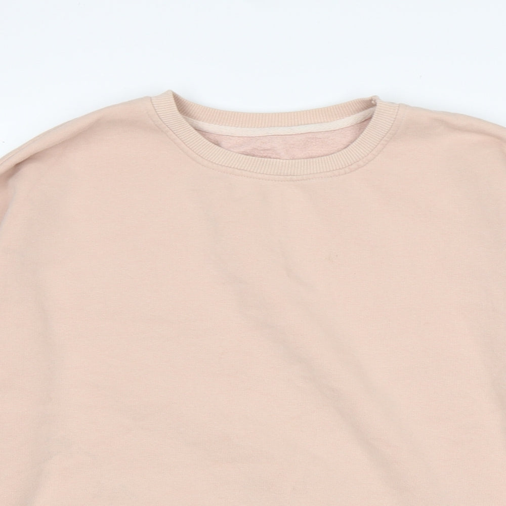 New Look Womens Pink  Cotton Pullover Sweatshirt Size 10