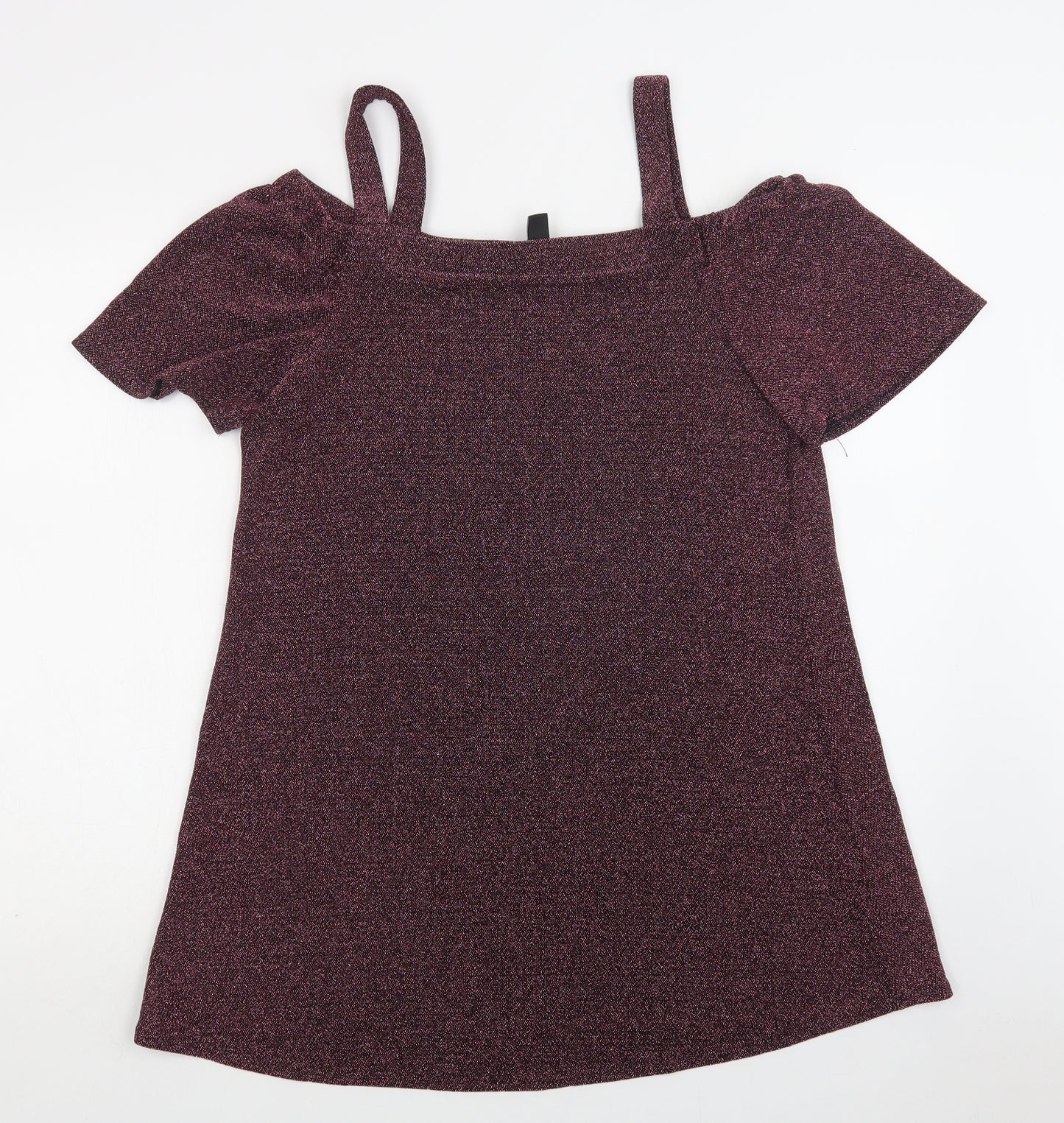 New Lok Womens Purple  Nylon A-Line  Size 12  Off the Shoulder