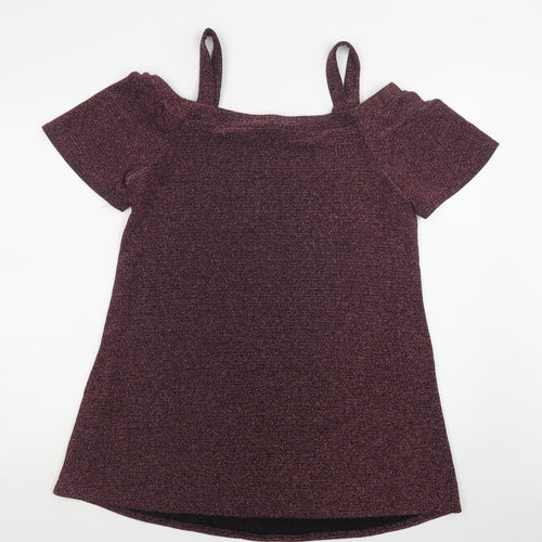 New Lok Womens Purple  Nylon A-Line  Size 12  Off the Shoulder