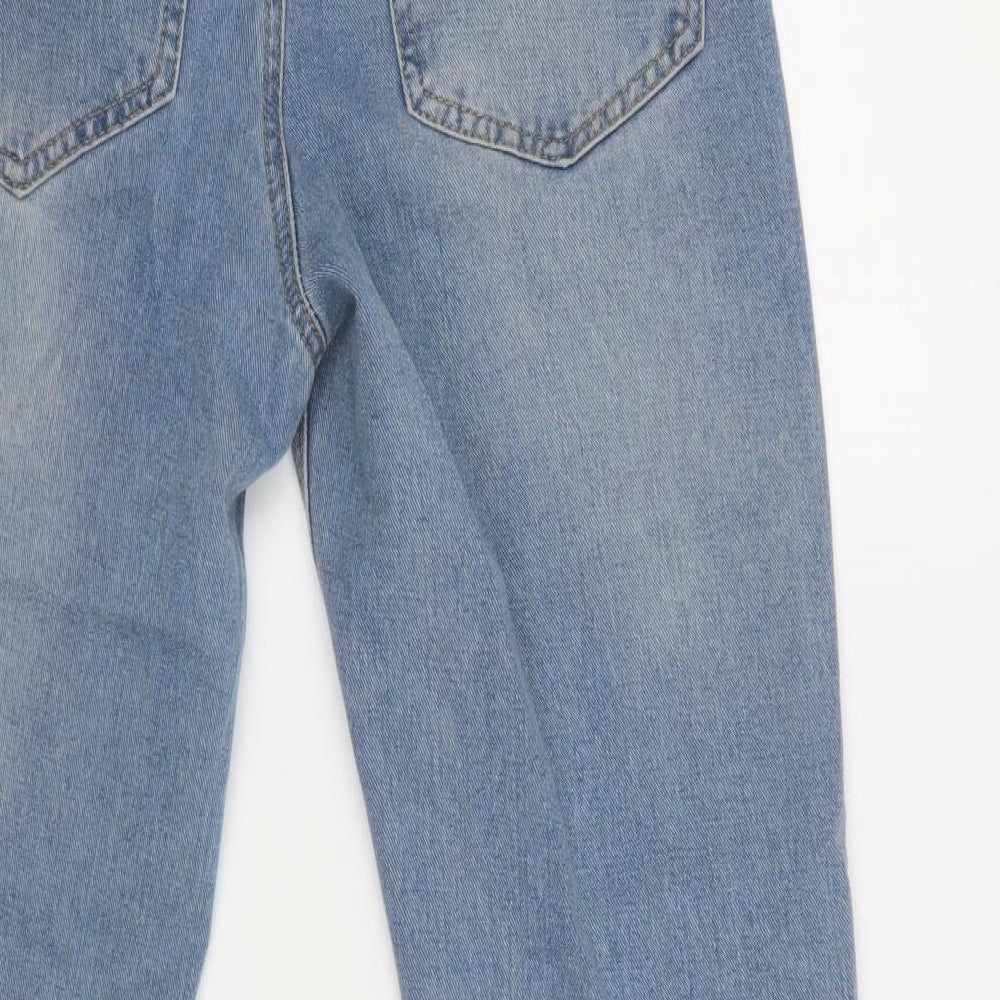 PRETTYLITTLETHING Womens Blue  Cotton Mom Jeans Size 10 L30 in Regular Button