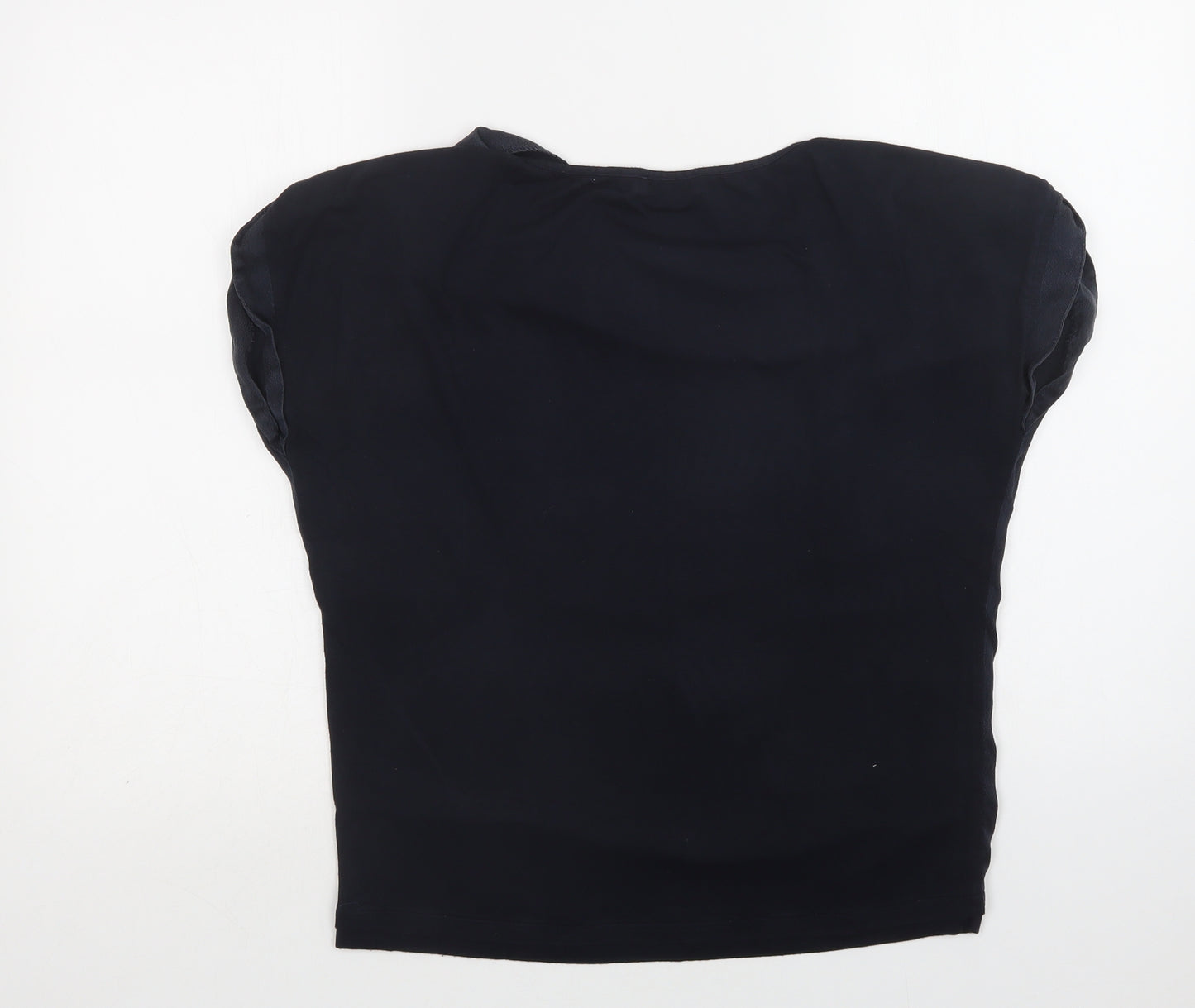 Mint Velvet Womens Blue  Viscose Basic Blouse Size 12 Cowl Neck