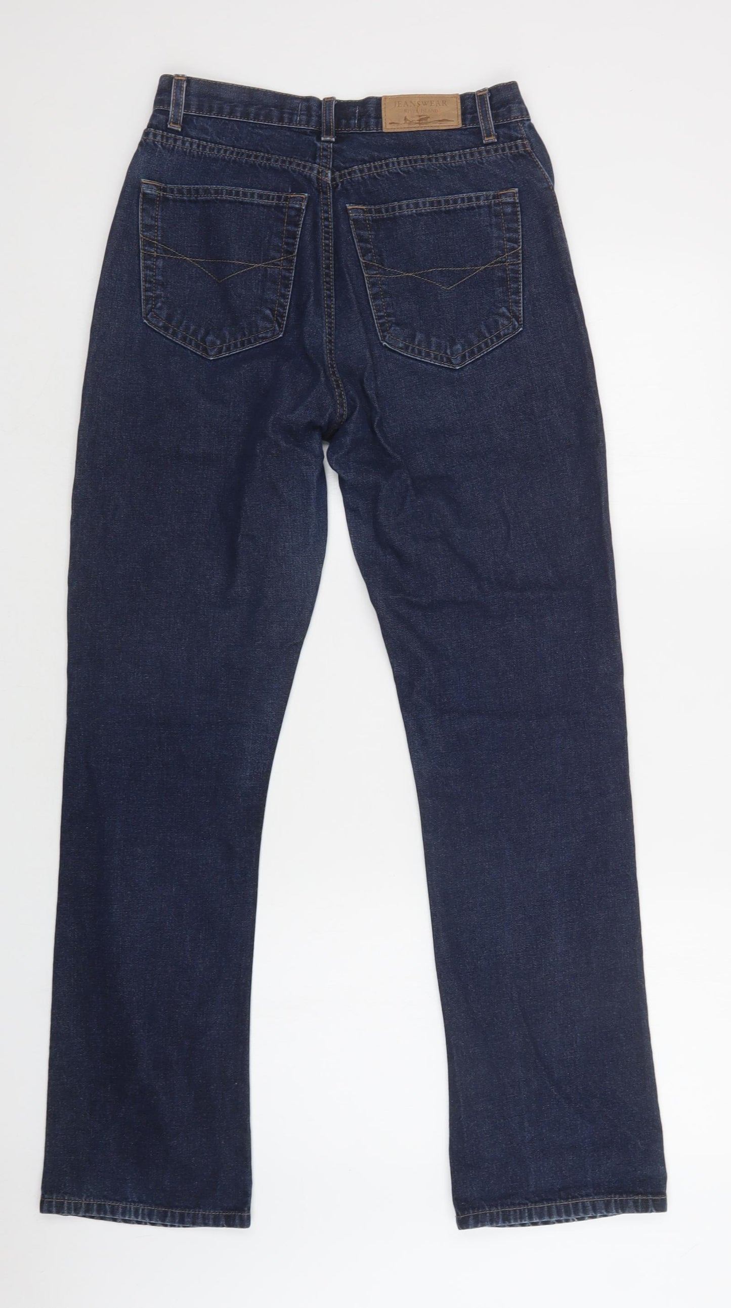 River Island Womens Blue  Cotton Bootcut Jeans Size 10 L32 in Regular Button
