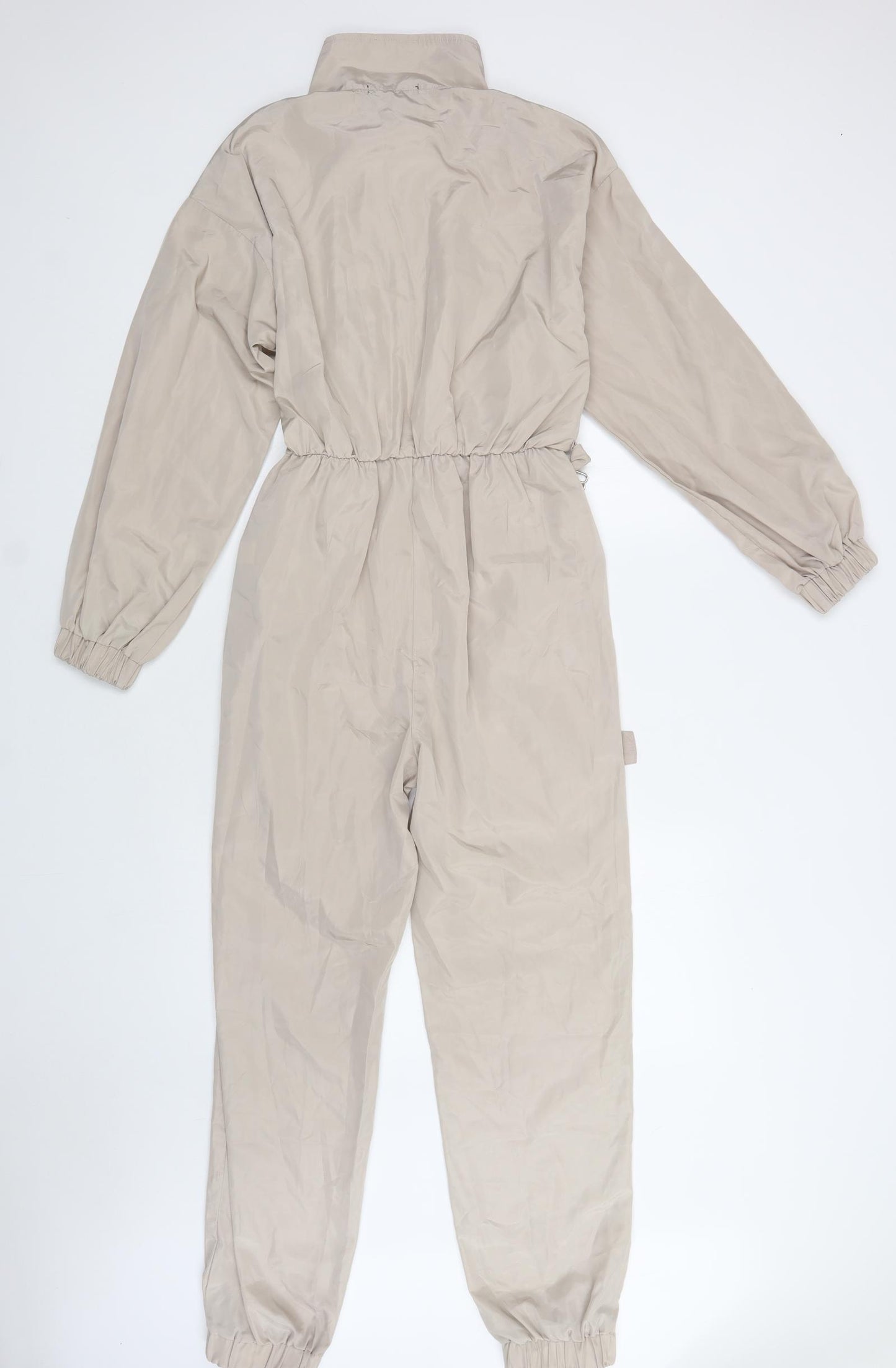 Missguided Womens Beige  Polyester Jumpsuit One-Piece Size 8 L29 in Zip