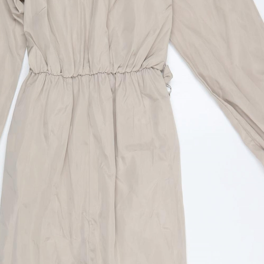Missguided Womens Beige  Polyester Jumpsuit One-Piece Size 8 L29 in Zip
