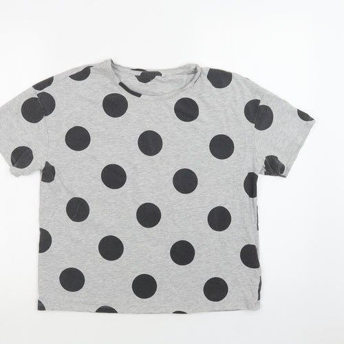 NEXT Girls Grey Polka Dot Cotton Top Pyjama Top Size 13 Years
