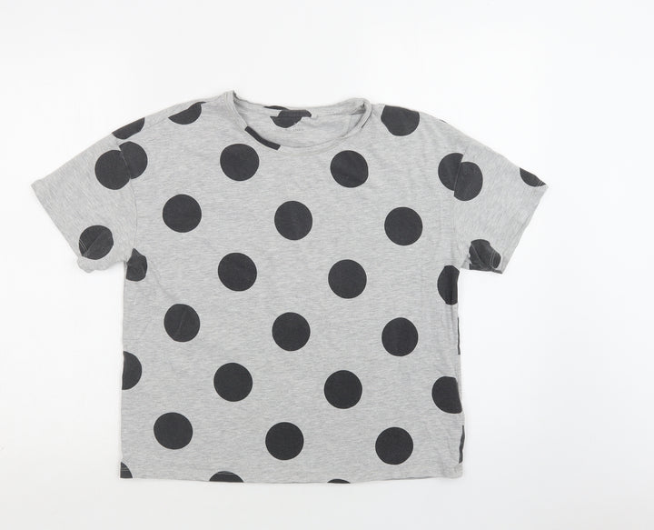 NEXT Girls Grey Polka Dot Cotton Top Pyjama Top Size 13 Years