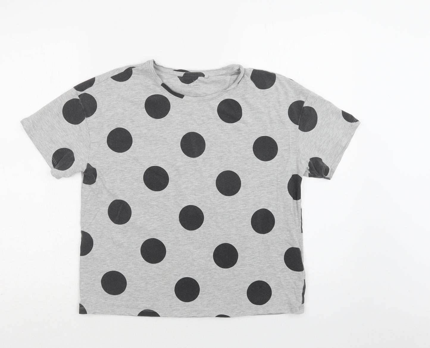 NEXT Girls Grey Polka Dot Cotton Top Pyjama Top Size 13 Years
