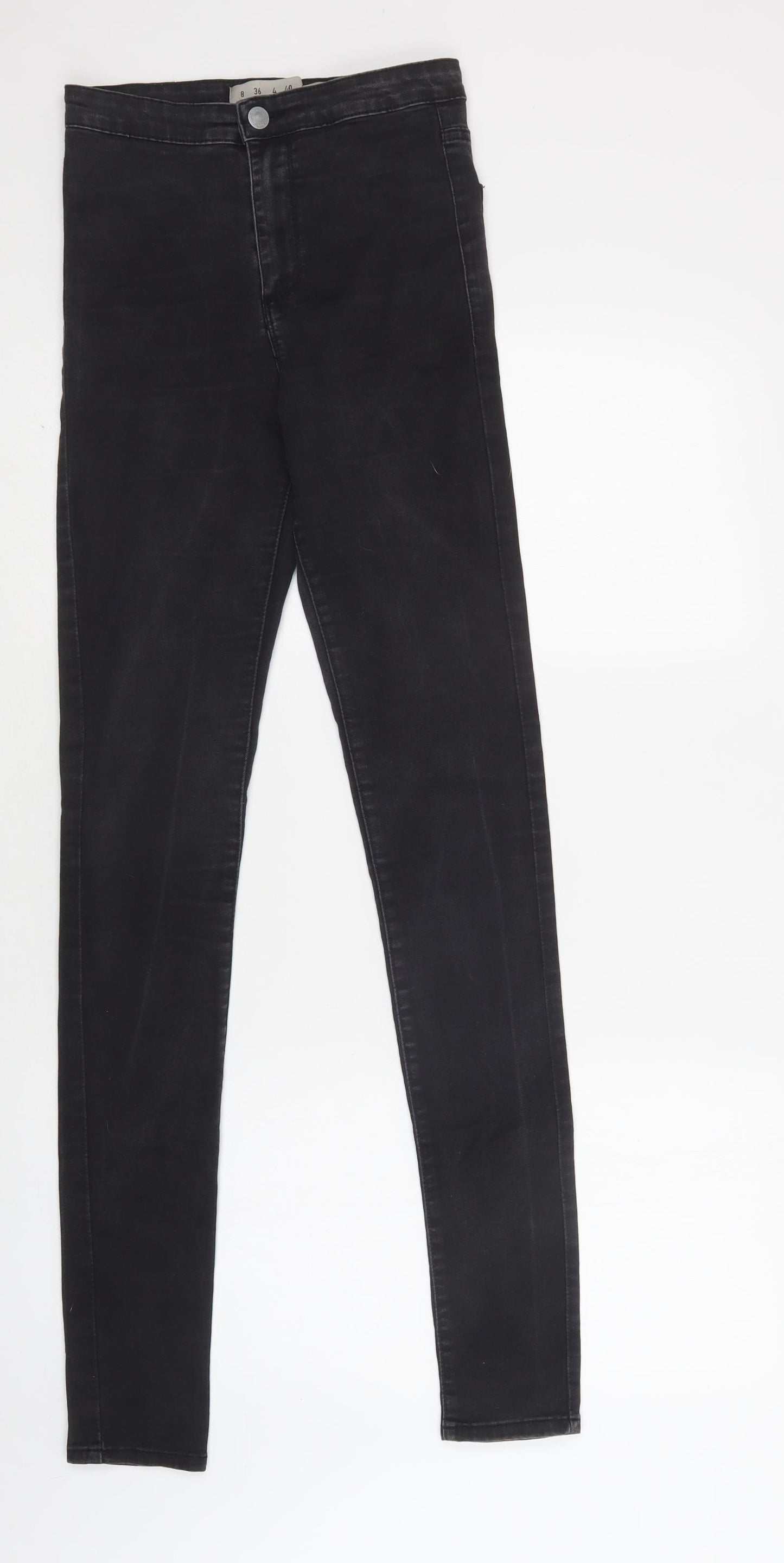 Primark Womens Black  Cotton Jegging Jeans Size 8 L32 in Regular Button