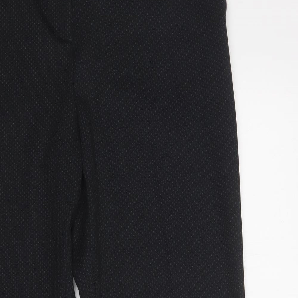 NEXT Womens Black Geometric Polyester Dress Pants Trousers Size 16 L33.5 in Regular Hook & Loop