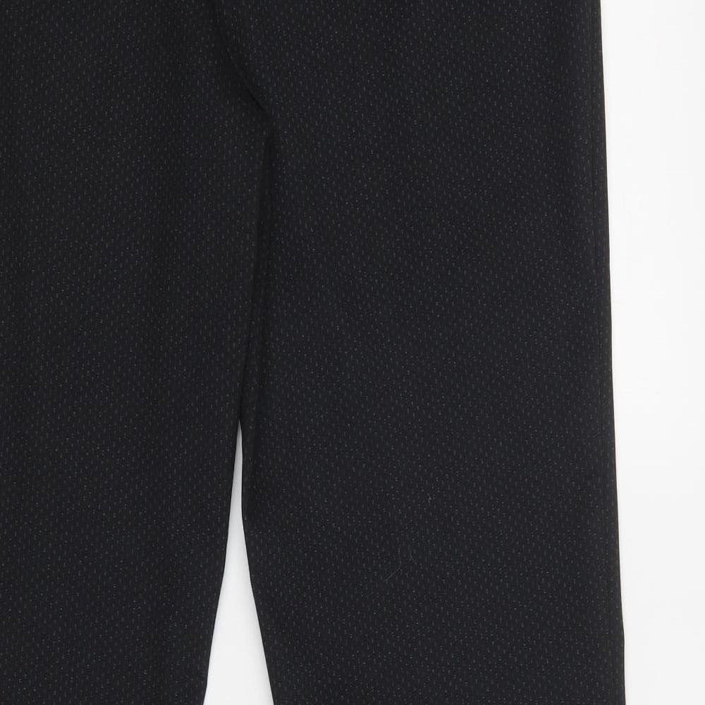 NEXT Womens Black Geometric Polyester Dress Pants Trousers Size 16 L33.5 in Regular Hook & Loop