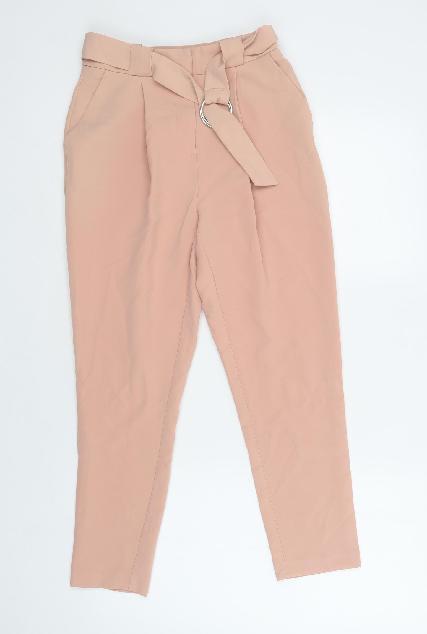 New Look Womens Pink  Polyester Dress Pants Trousers Size 6 L26 in Regular Hook & Loop