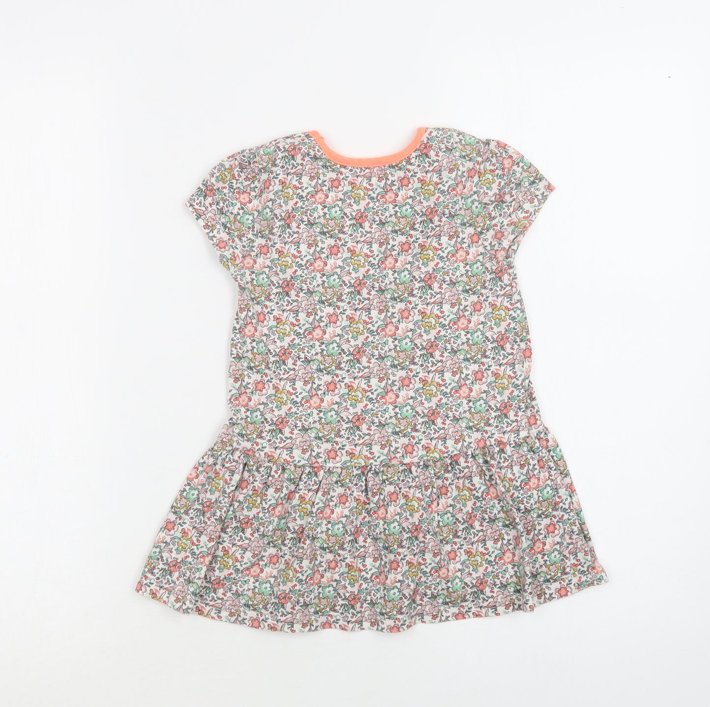 Mini Club Girls Multicoloured Floral Cotton A-Line  Size 3-4 Years  Crew Neck