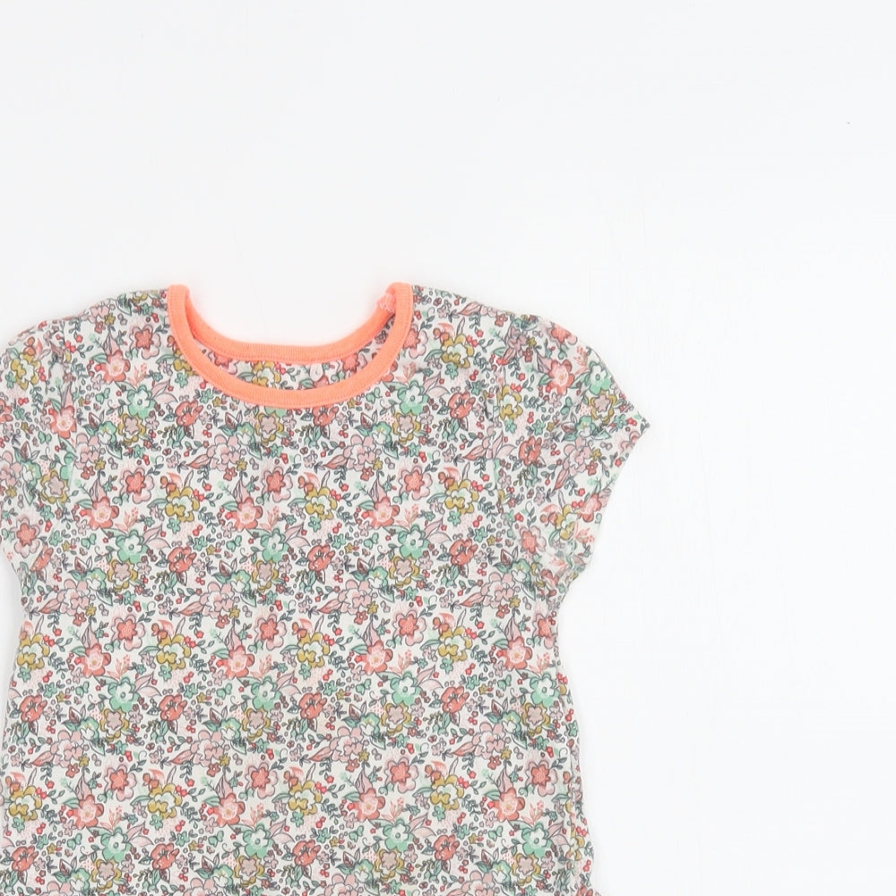 Mini Club Girls Multicoloured Floral Cotton A-Line  Size 3-4 Years  Crew Neck