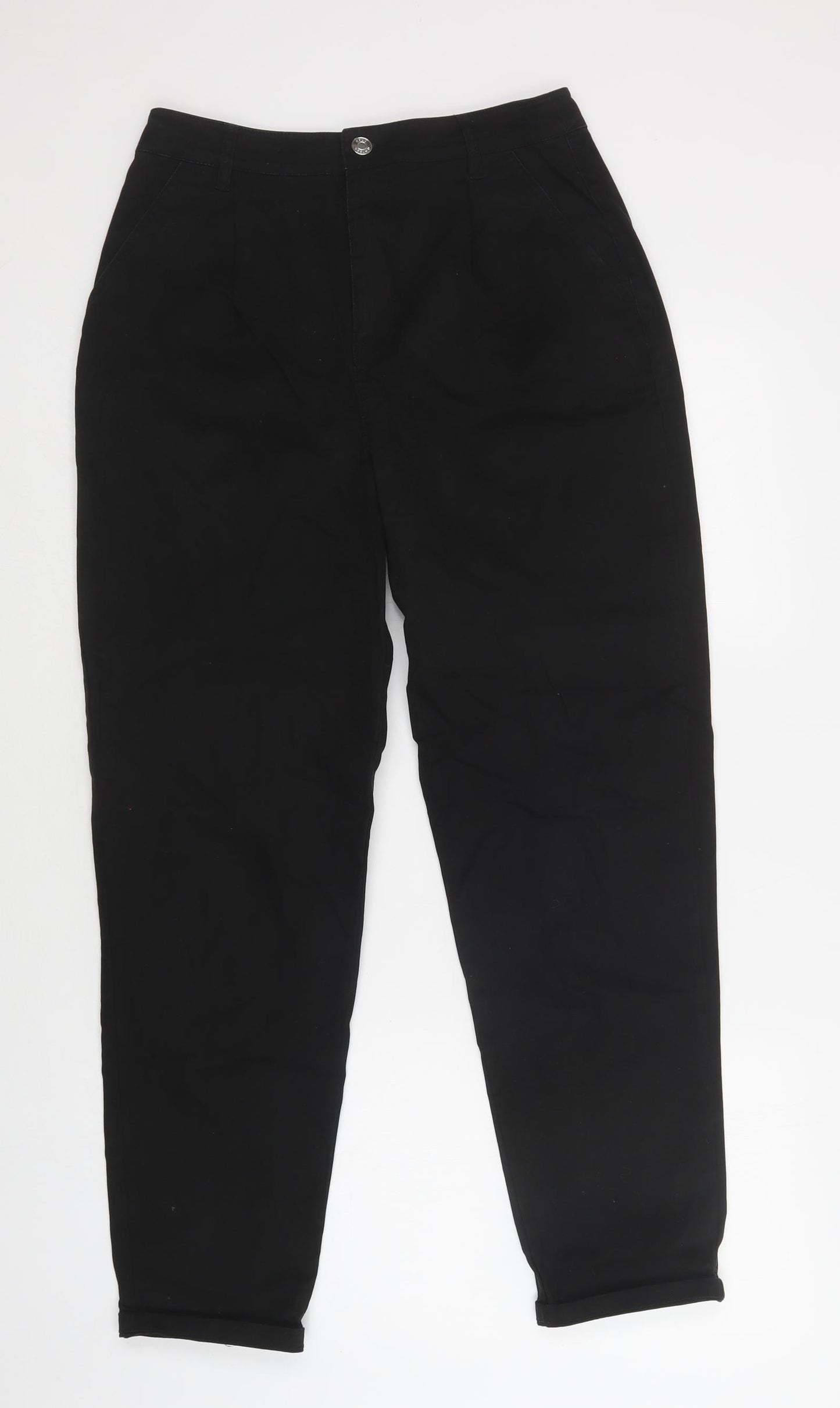 ASOS Womens Black  Cotton Chino Trousers Size 8 L29 in Regular Button