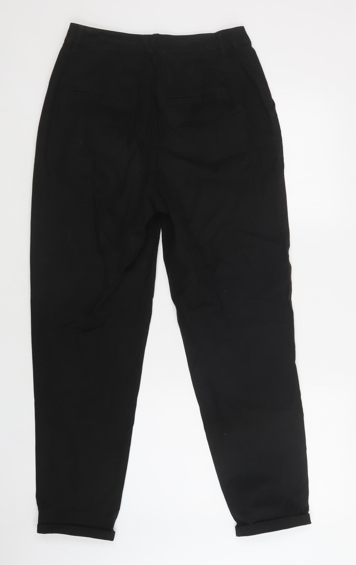 ASOS Womens Black  Cotton Chino Trousers Size 8 L29 in Regular Button