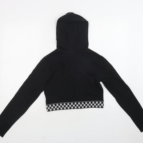 H&M Womens Black Check Cotton Pullover Hoodie Size M