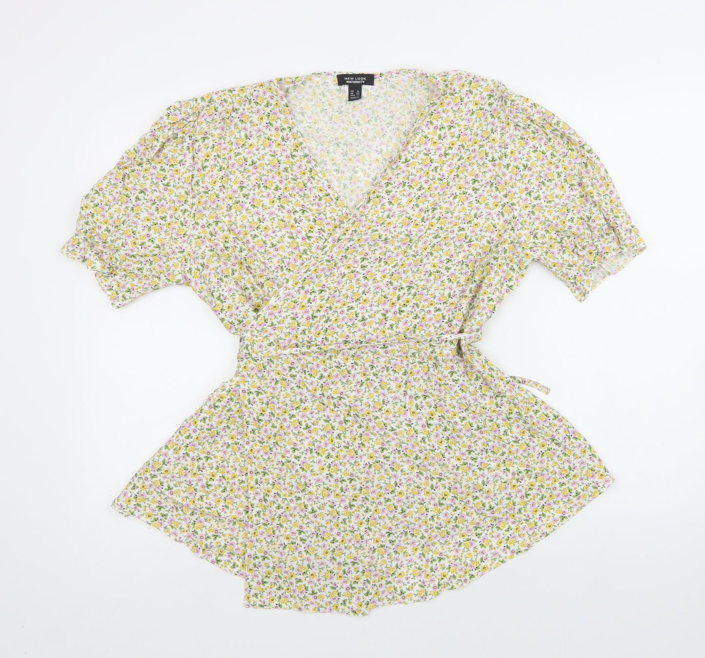 New Lok Womens Multicoloured Floral Viscose Basic Blouse Size 16 V-Neck - Maternity