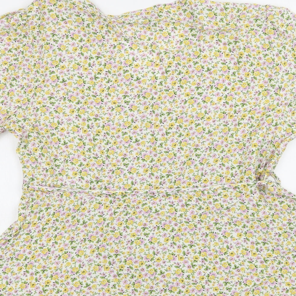 New Lok Womens Multicoloured Floral Viscose Basic Blouse Size 16 V-Neck - Maternity