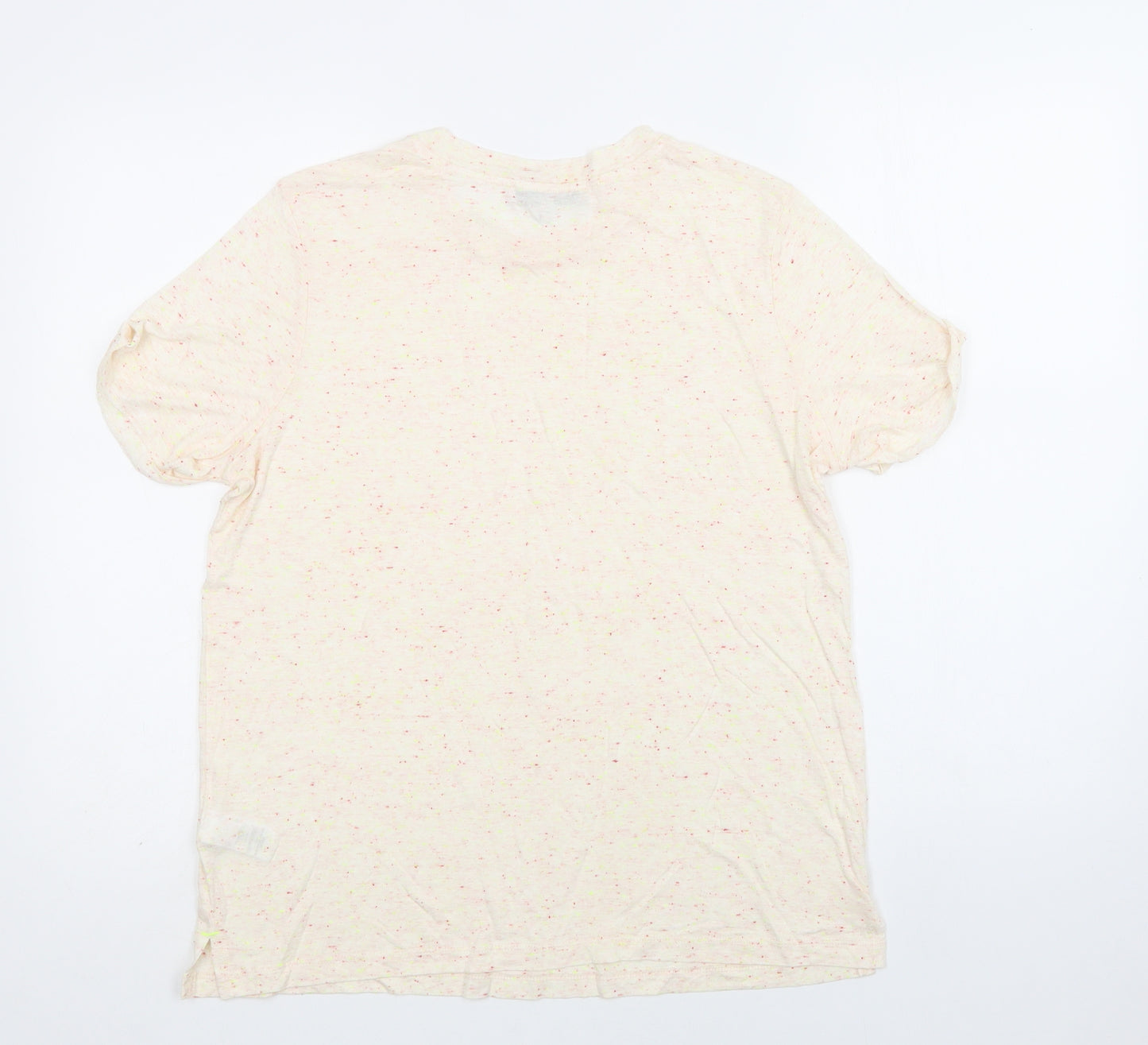 NEXT Womens Beige  Viscose Basic T-Shirt Size 14 Crew Neck