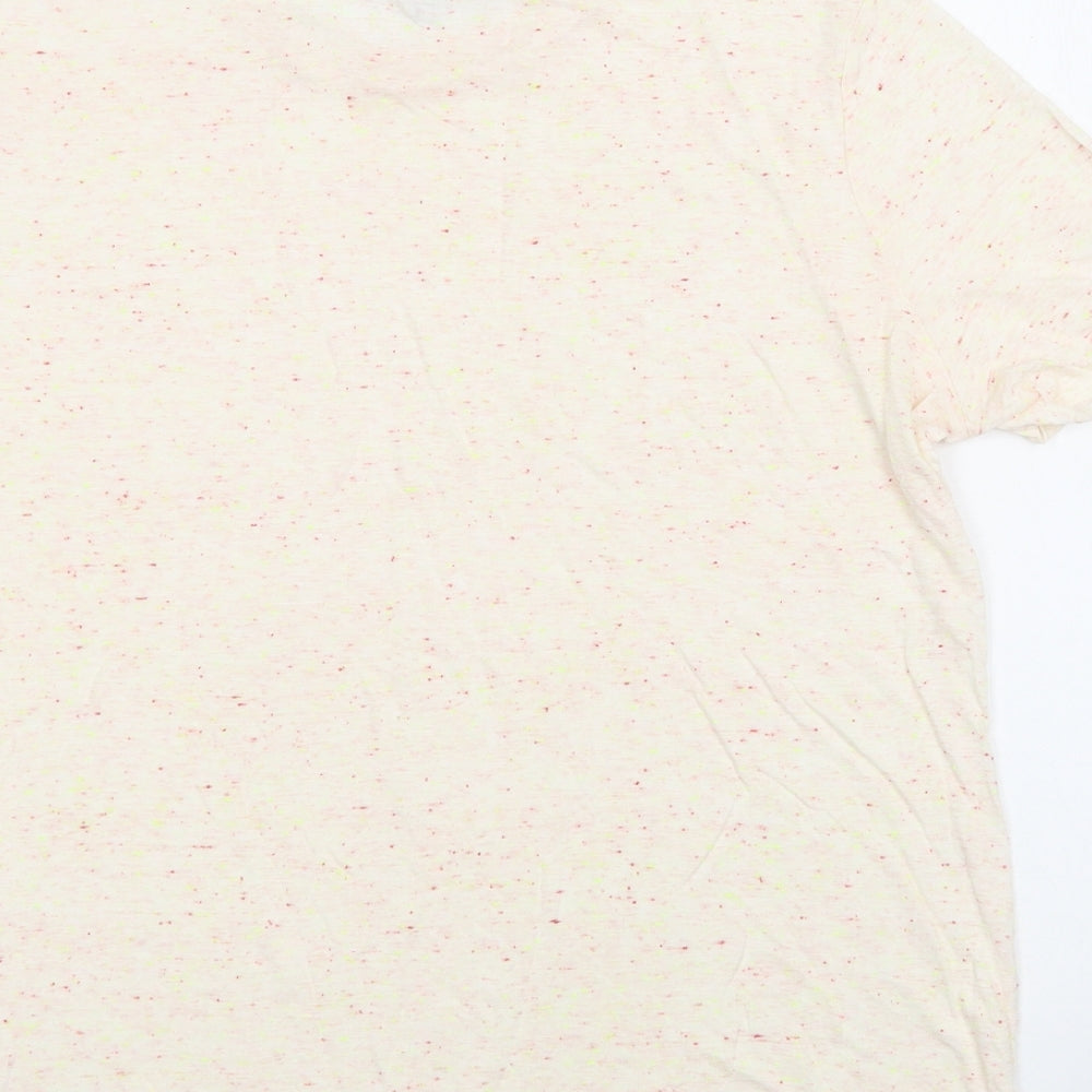 NEXT Womens Beige  Viscose Basic T-Shirt Size 14 Crew Neck