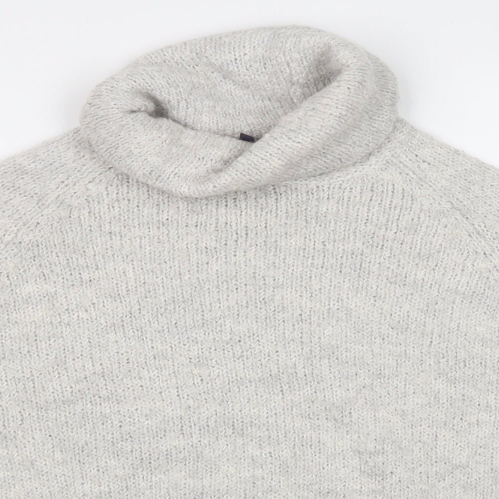 M&S Womens Grey Roll Neck  Acrylic Pullover Jumper Size 14