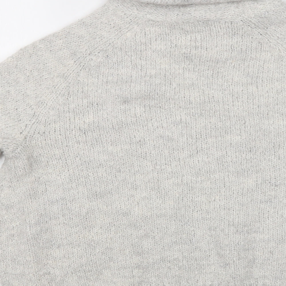 M&S Womens Grey Roll Neck  Acrylic Pullover Jumper Size 14