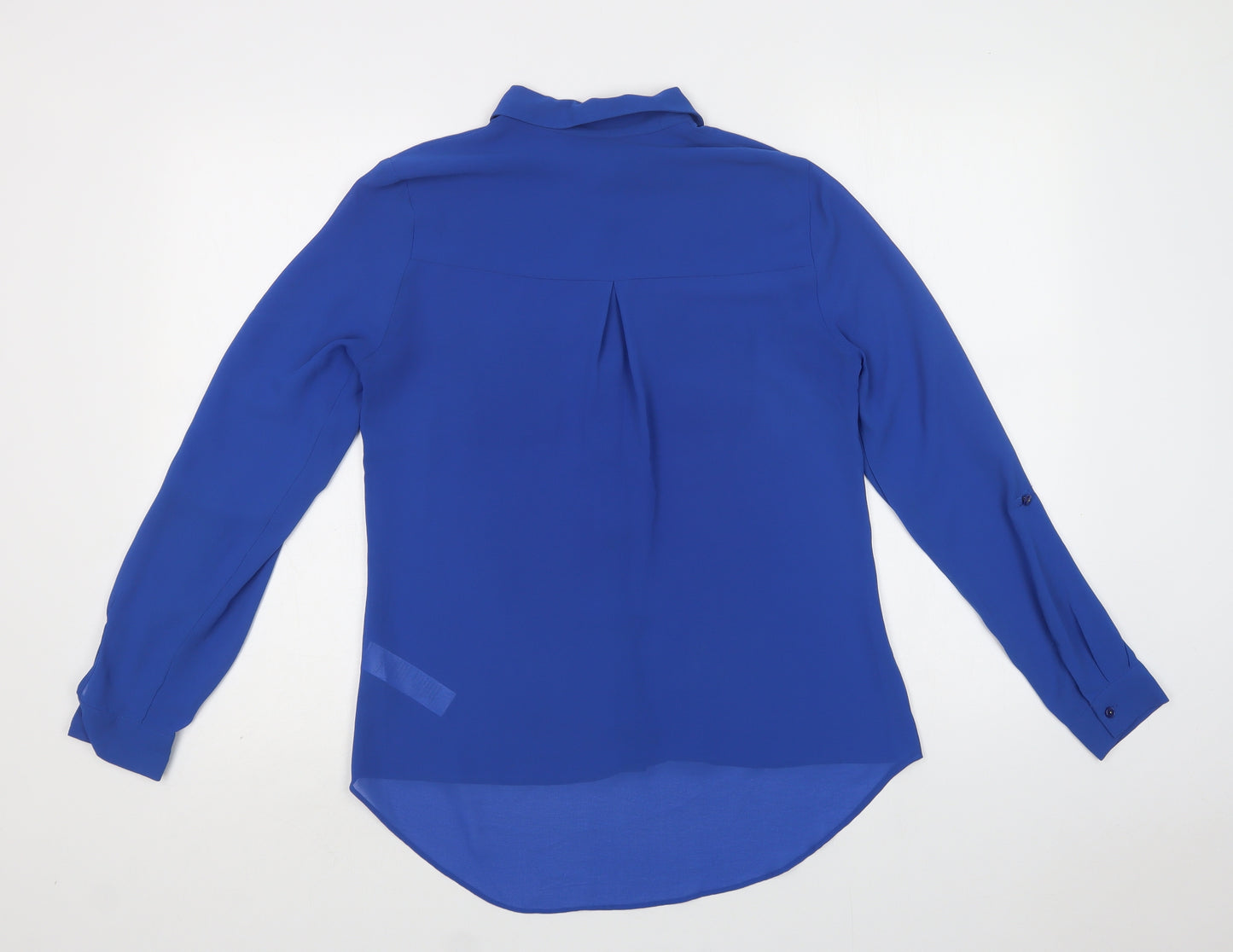 New Look Womens Blue  Polyester Basic Button-Up Size 8 Collared
