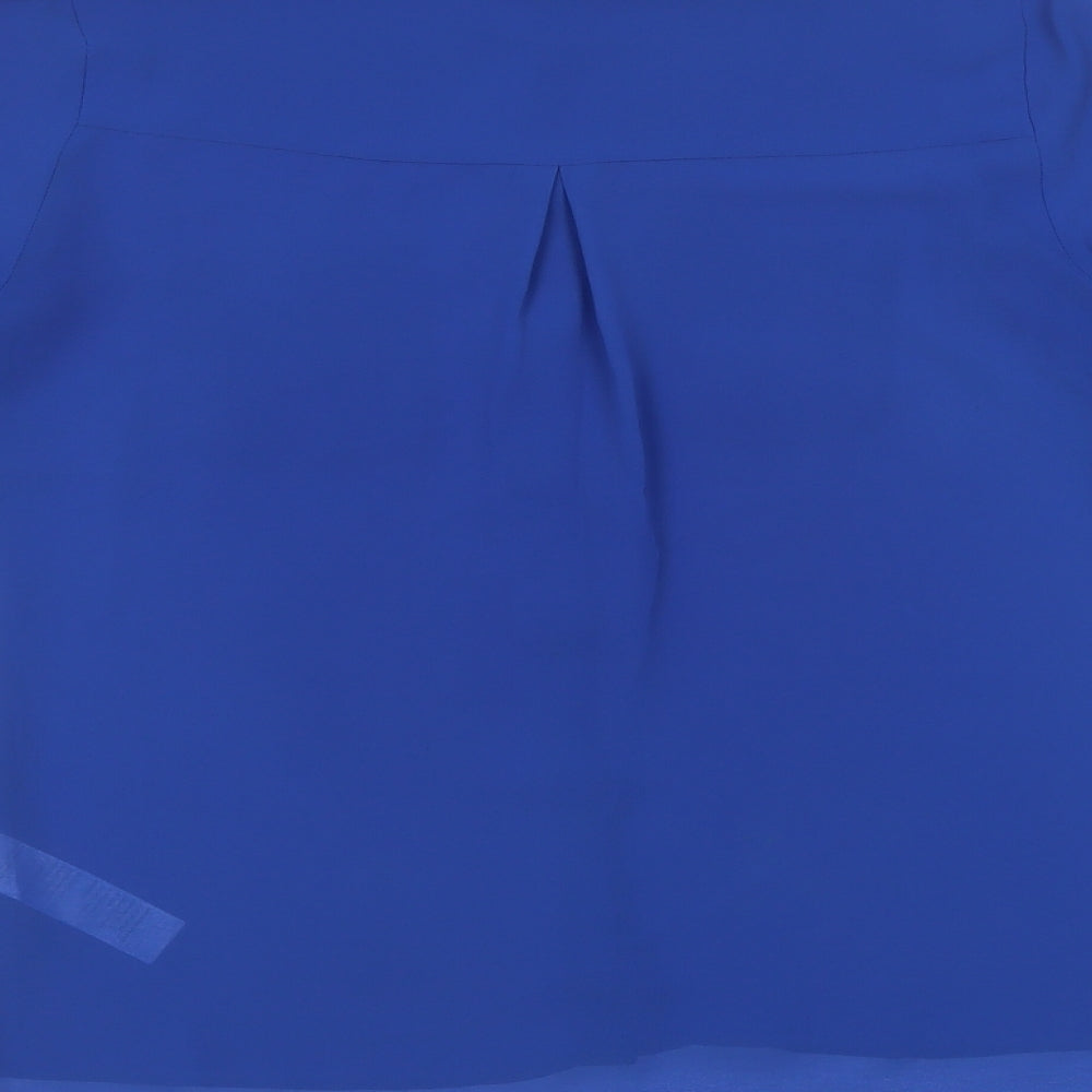 New Look Womens Blue  Polyester Basic Button-Up Size 8 Collared