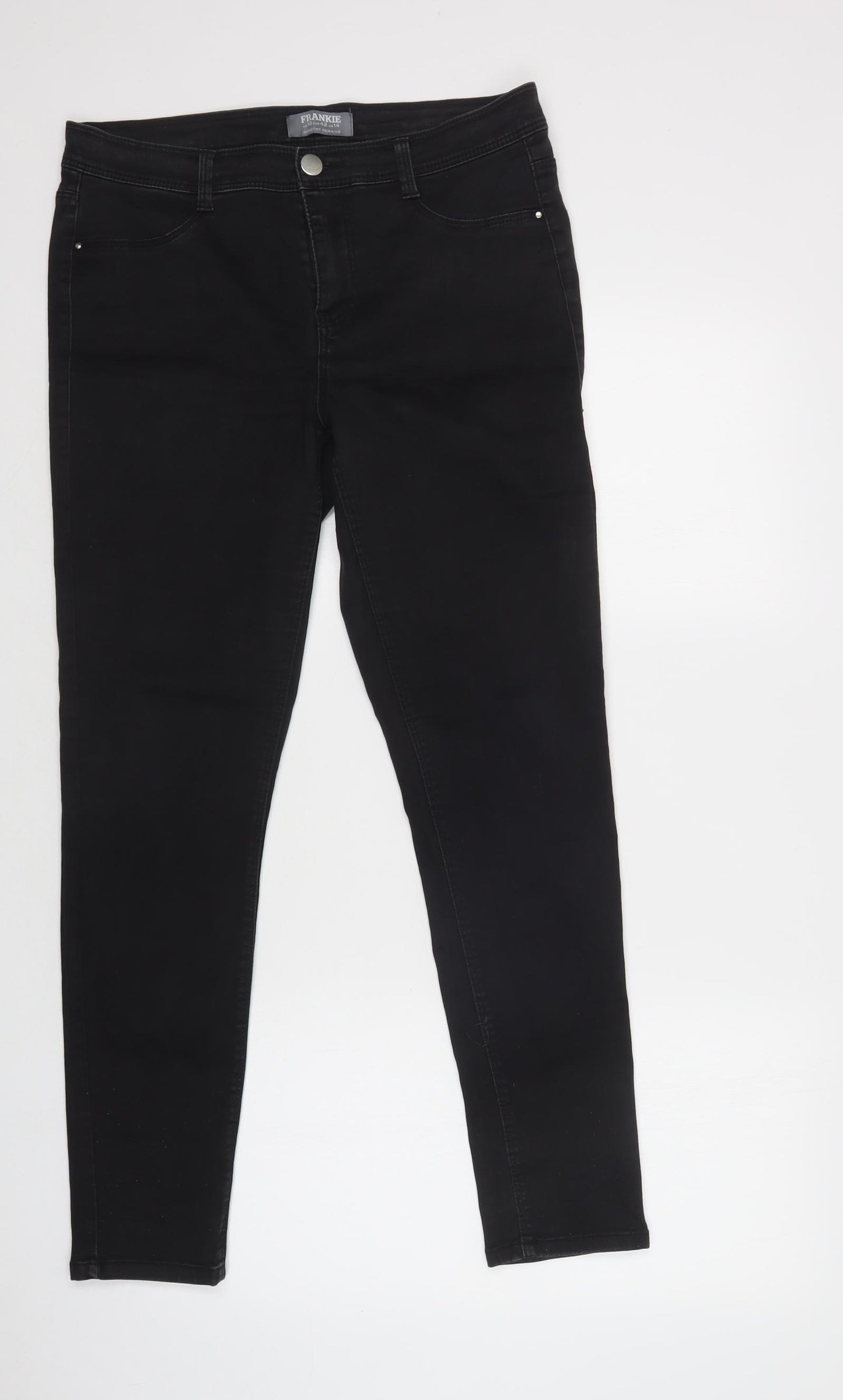 Dorothy Perkins Womens Black  Cotton Jegging Jeans Size 14 L29 in Regular Button