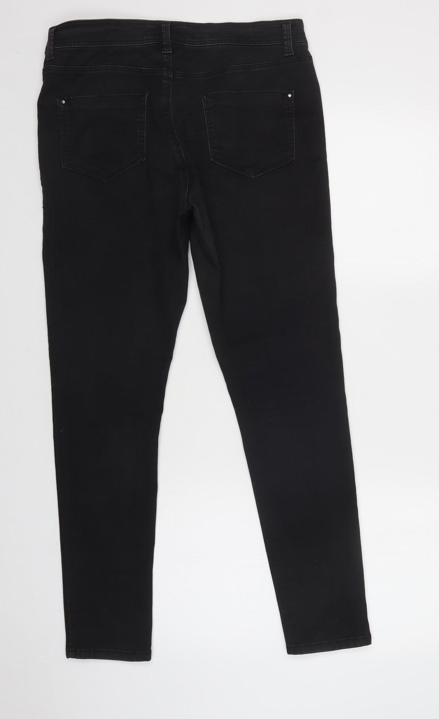 Dorothy Perkins Womens Black  Cotton Jegging Jeans Size 14 L29 in Regular Button