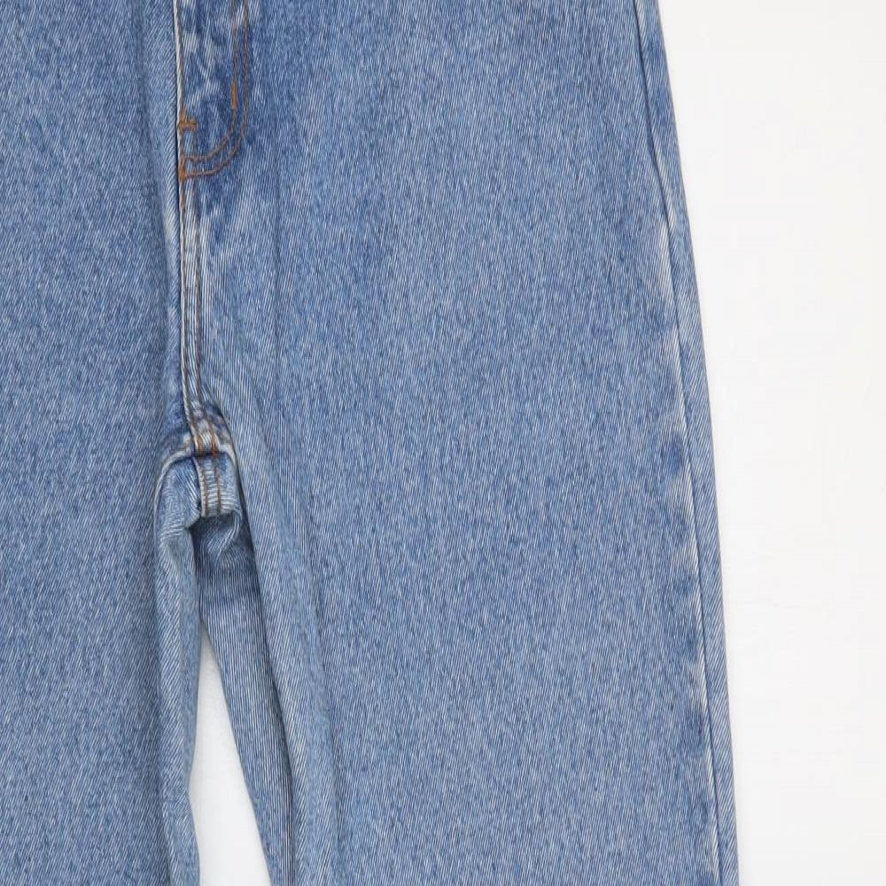 Oldaxe Mens Blue  Cotton Straight Jeans Size 34 L34 in Regular Button