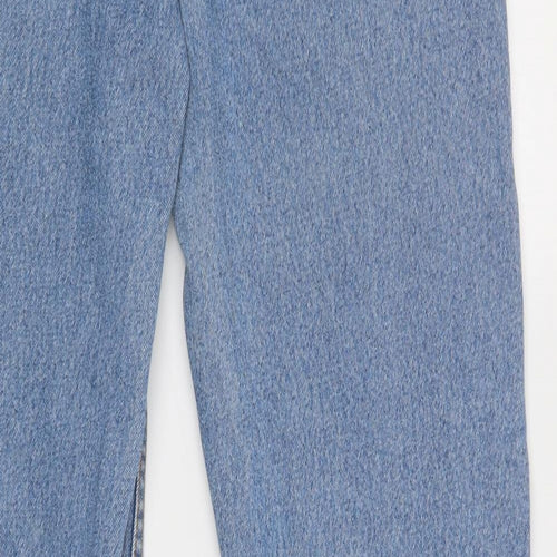 Oldaxe Mens Blue  Cotton Straight Jeans Size 34 L34 in Regular Button