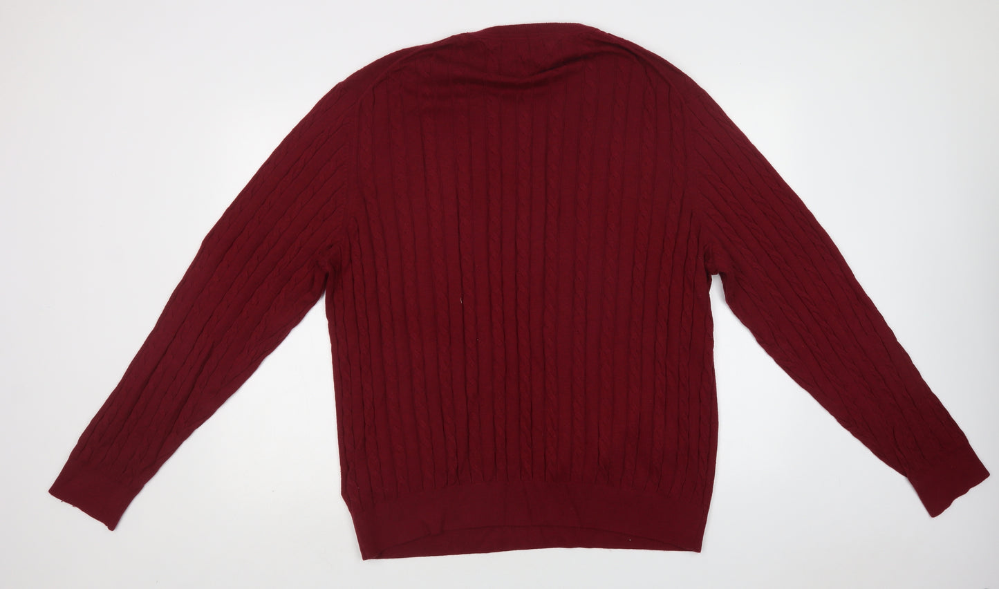 Tommy Hilfiger Mens Red Crew Neck  Cotton Pullover Jumper Size 2XL